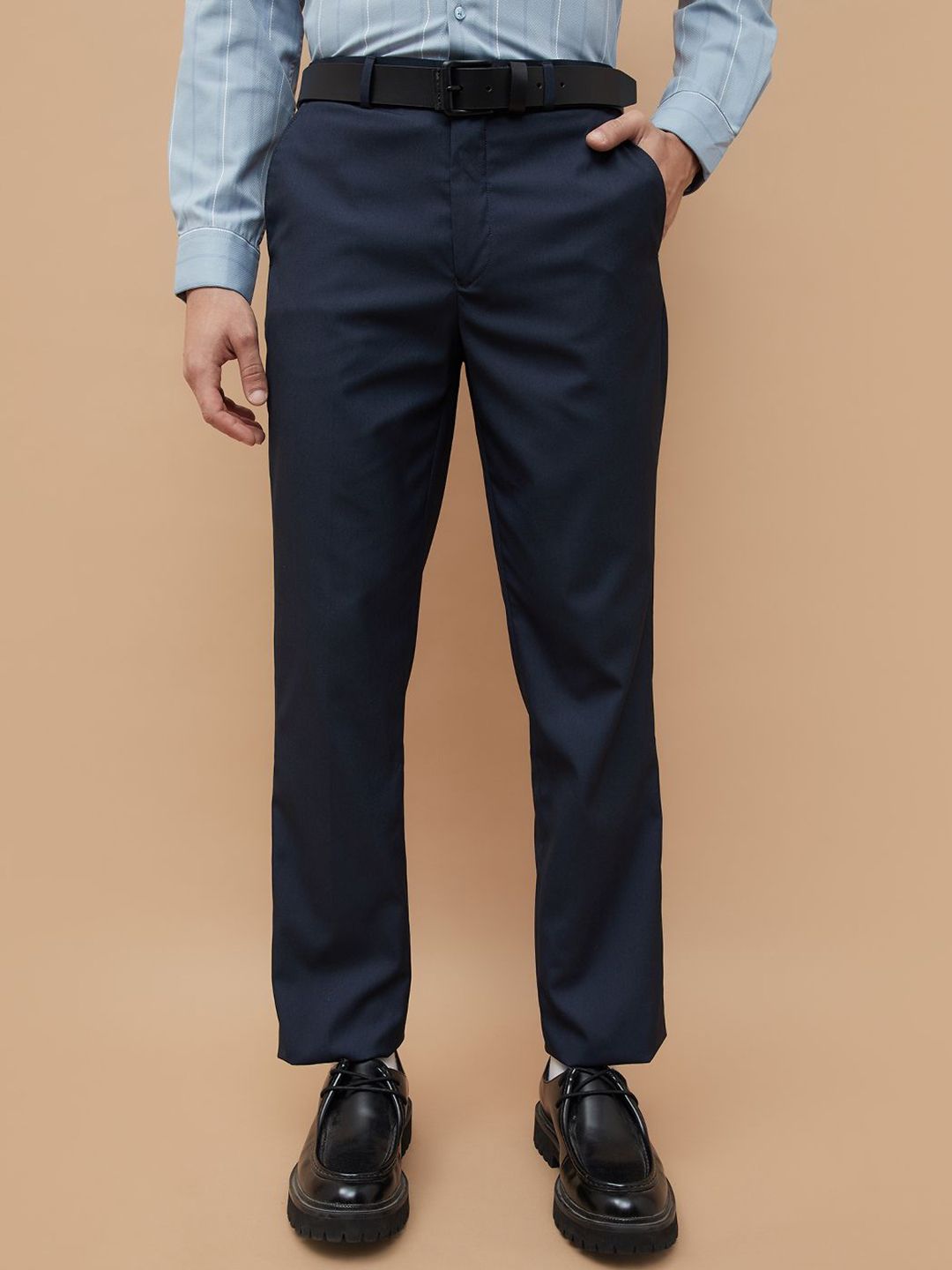 CODE by Lifestyle Men Slim Fit Mid-Rise Easy Wash Formal Trouser