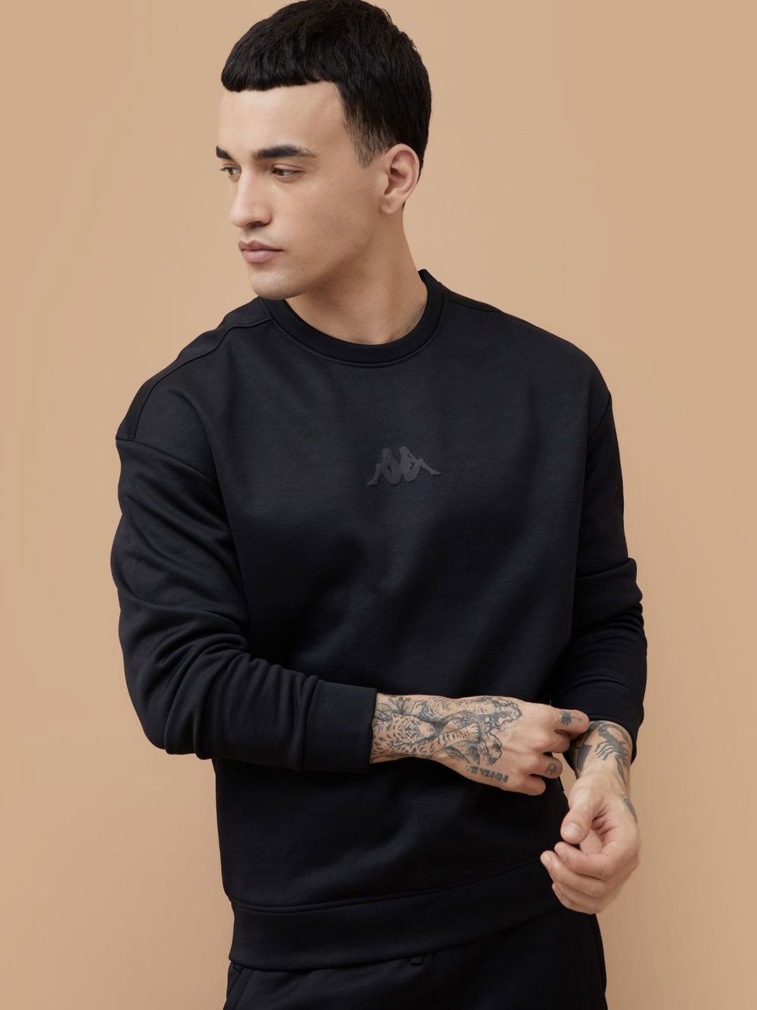 Kappa Men Printed Relaxed Fit Pullover Sweatshirt