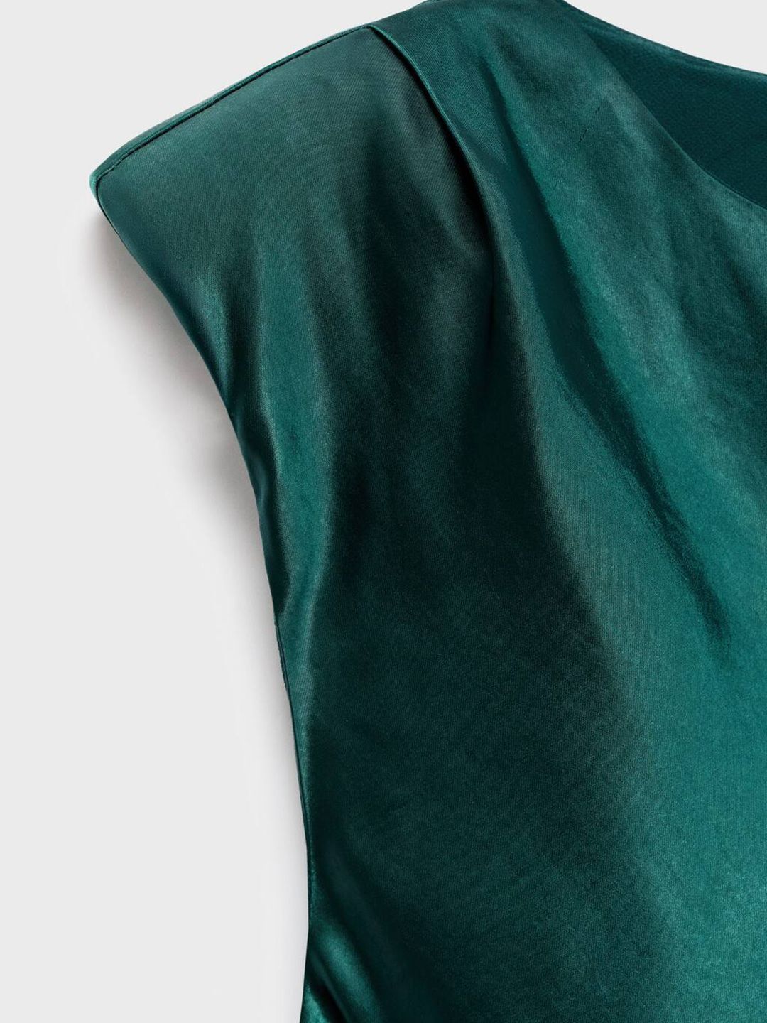 Satin Finish Sleeveless A-Line Midi Dress