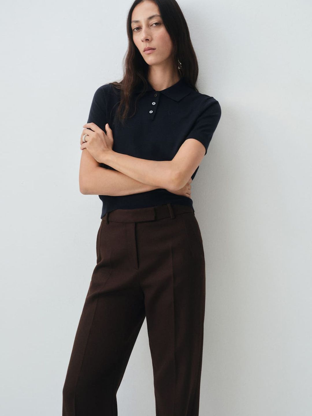 Pure Wool Polo Collar T-shirt