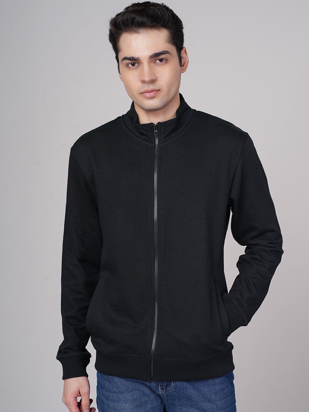 OUTLAWS Stand Collar Sporty Jacket With Zip Detail