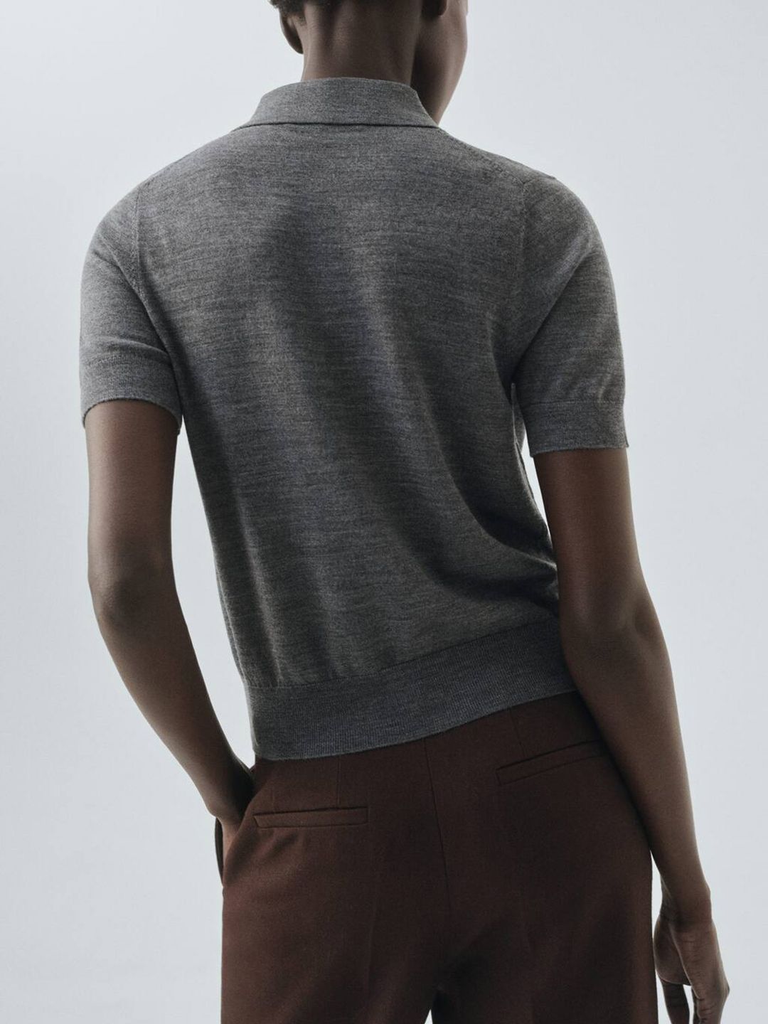 Pure Wool Polo Collar T-shirt