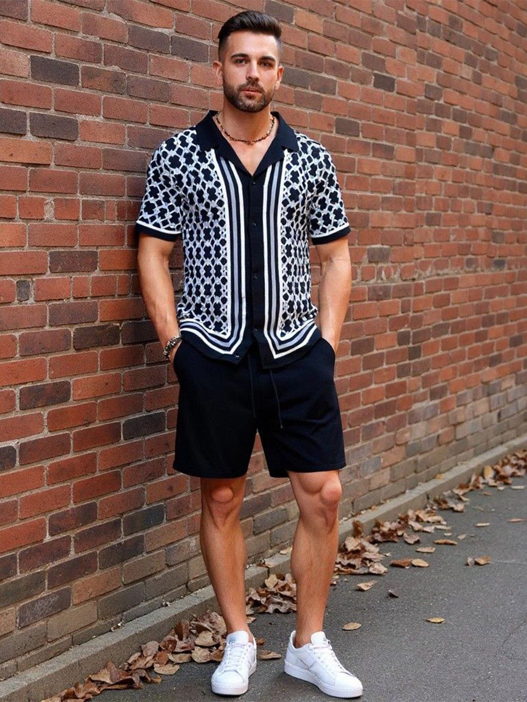 Mast & Harbour Mast & Harbour Men Self Design Co-ord Set