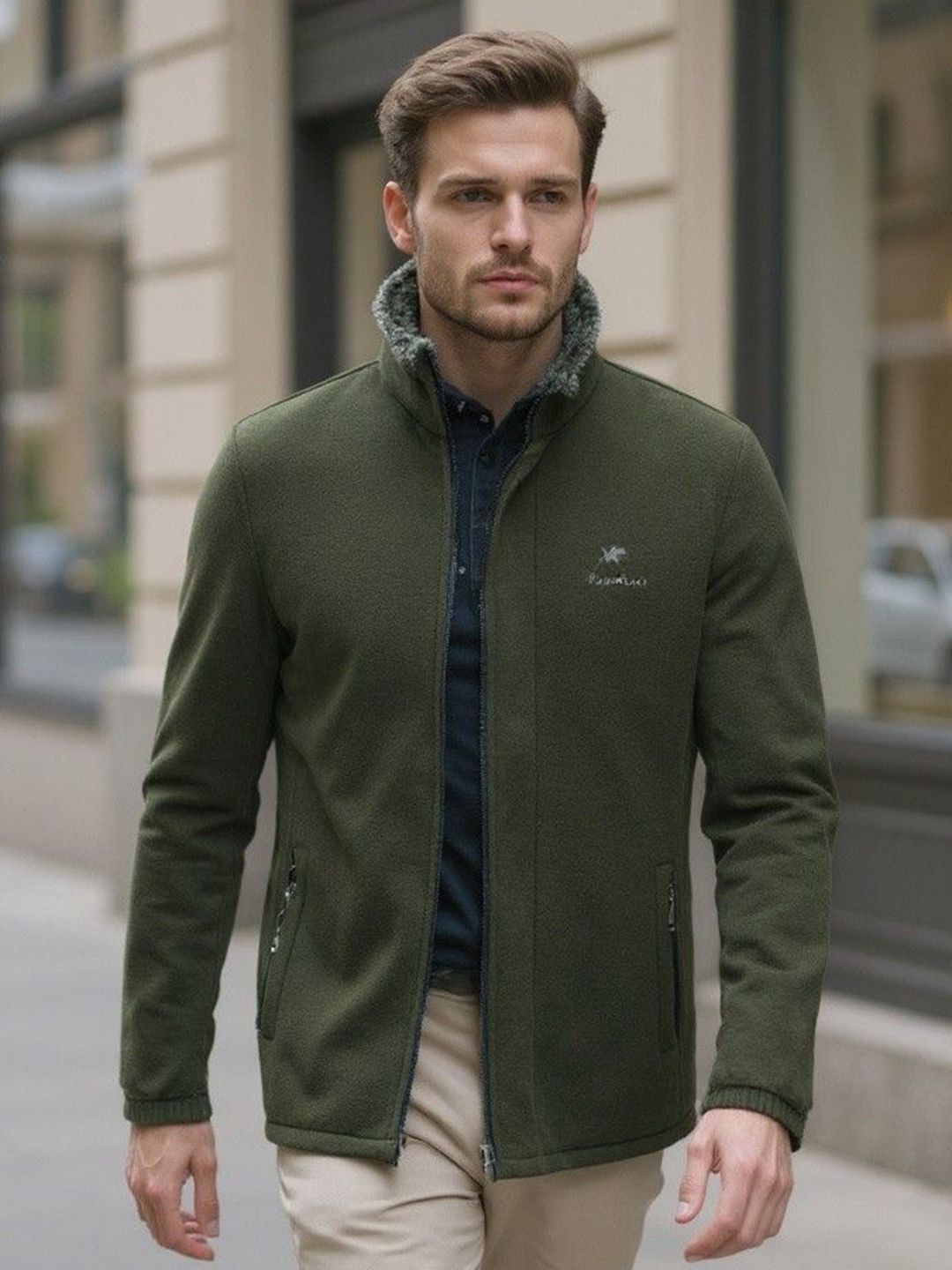 Mast & Harbour Men Mock Collar Tailored Jacket