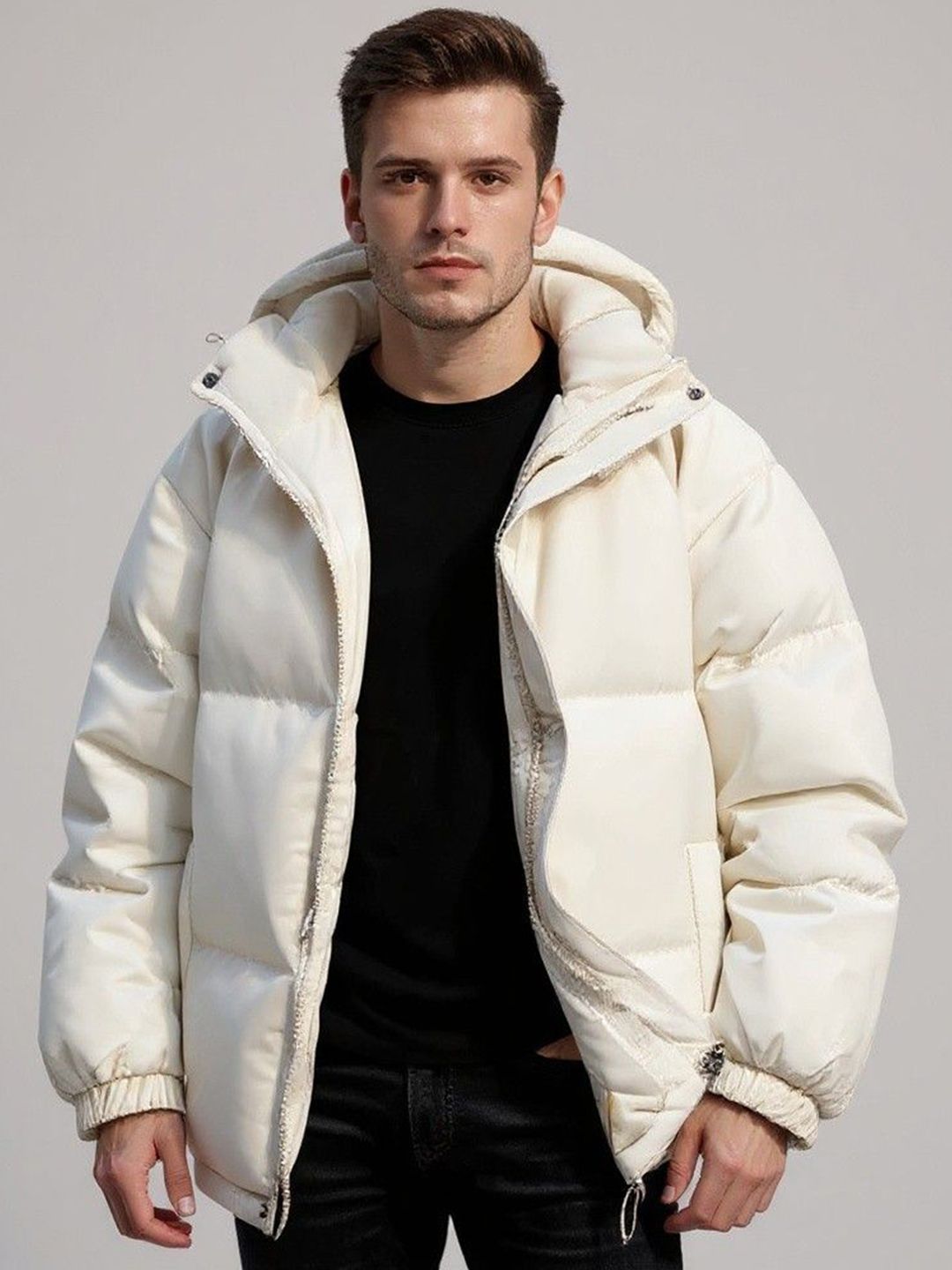 Mast & Harbour Hooded Long Sleeves Bomber Jacket