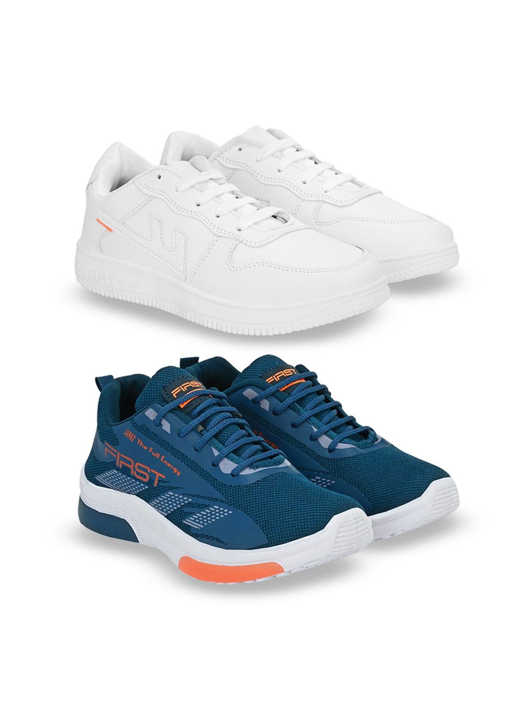 BIRDE Men Pack Of 2 Woven Design Leather Sneakers