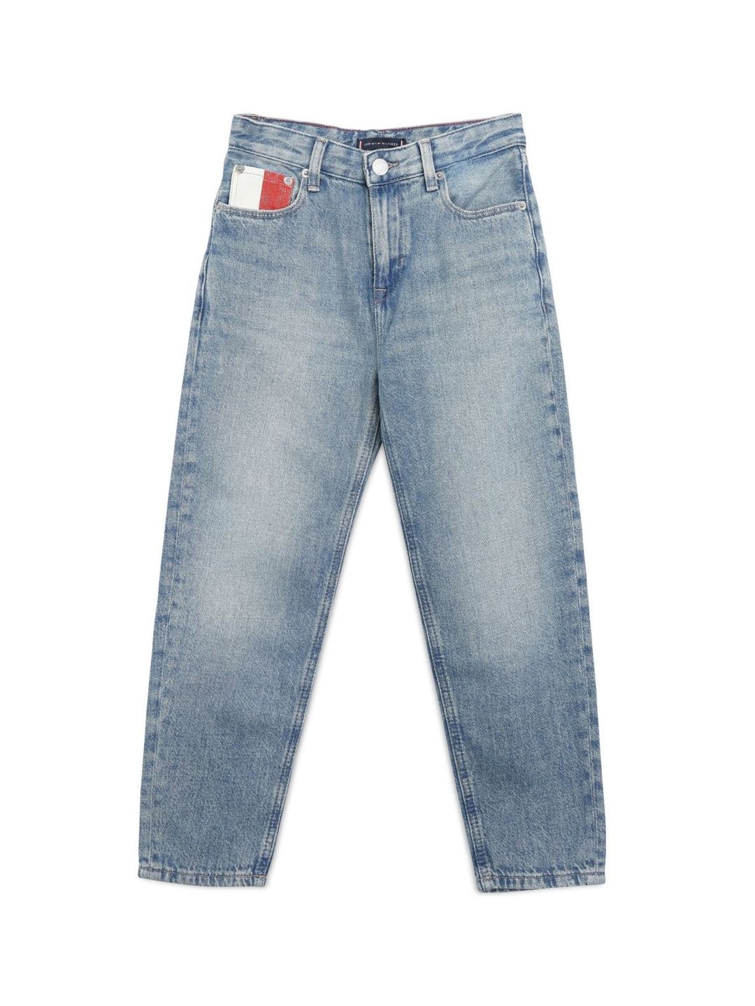 Tommy Hilfiger Boys Regular Fit Mid-Rise Light Fade Clean Look Jeans