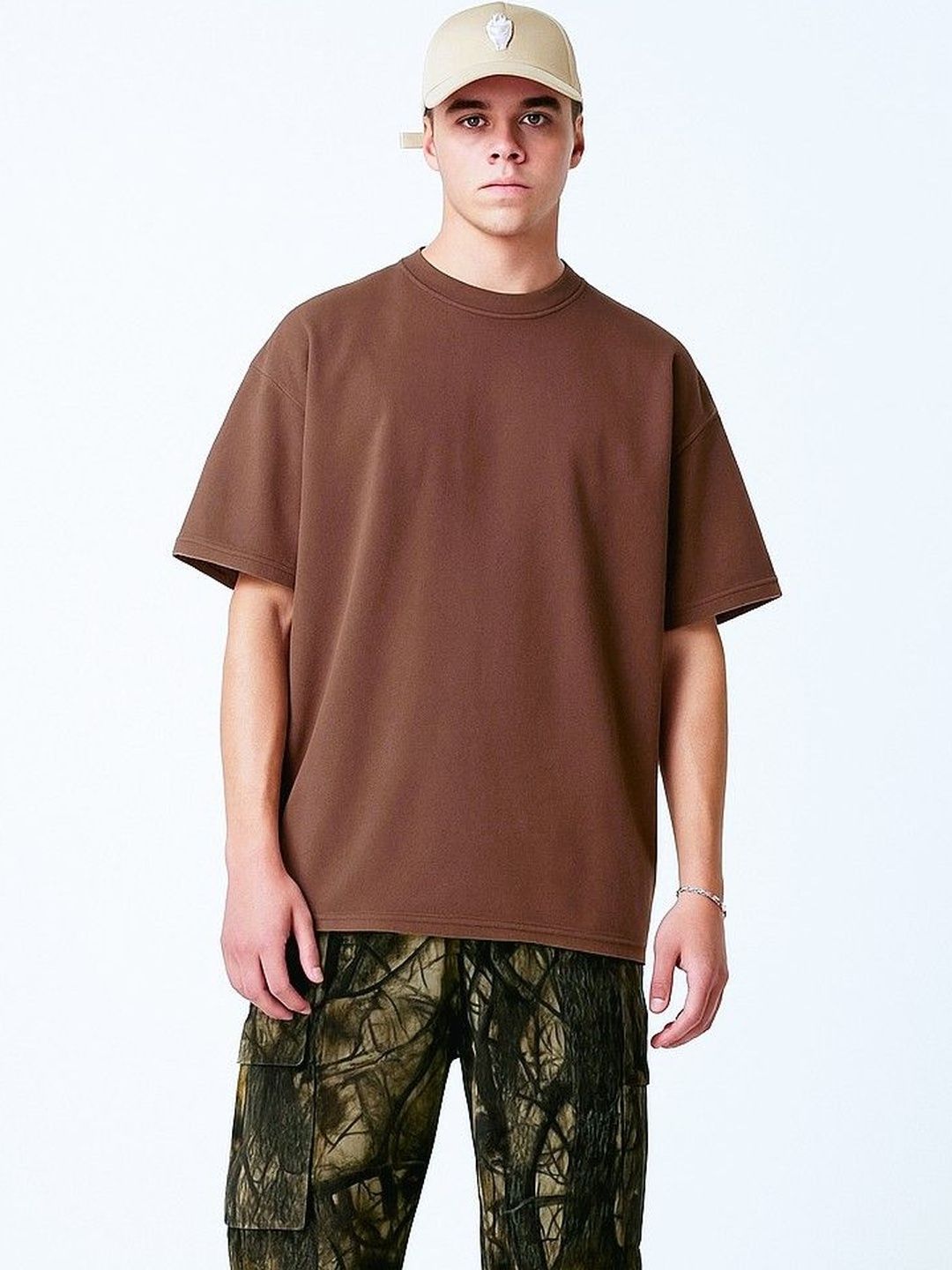 Moda Rapido Drop-Shoulder Sleeves Pure Cotton Bio Finish Oversized T-shirt