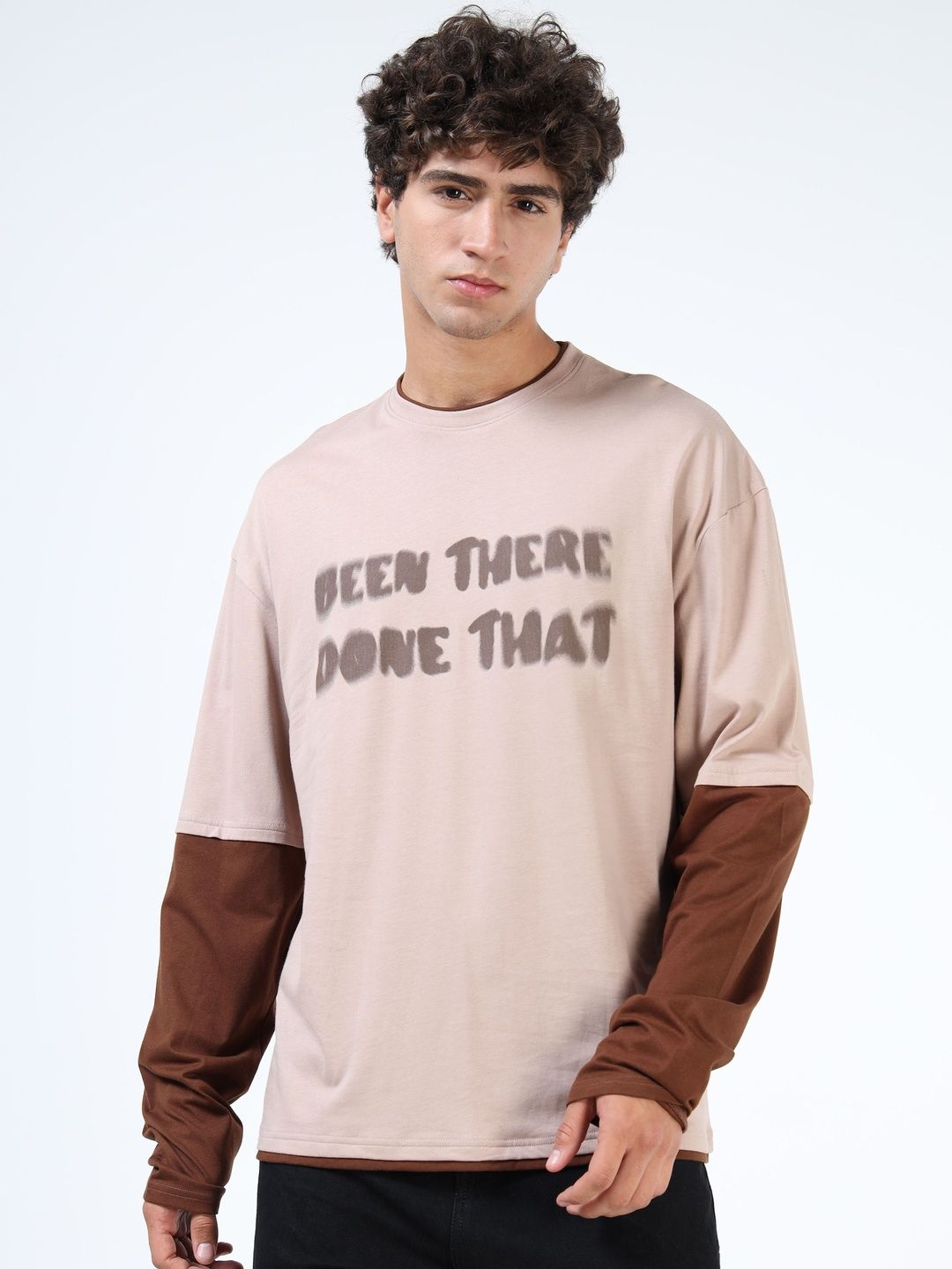 Kook N Keech Peach Coloured & Grey Typography Printed Cotton T-shirt