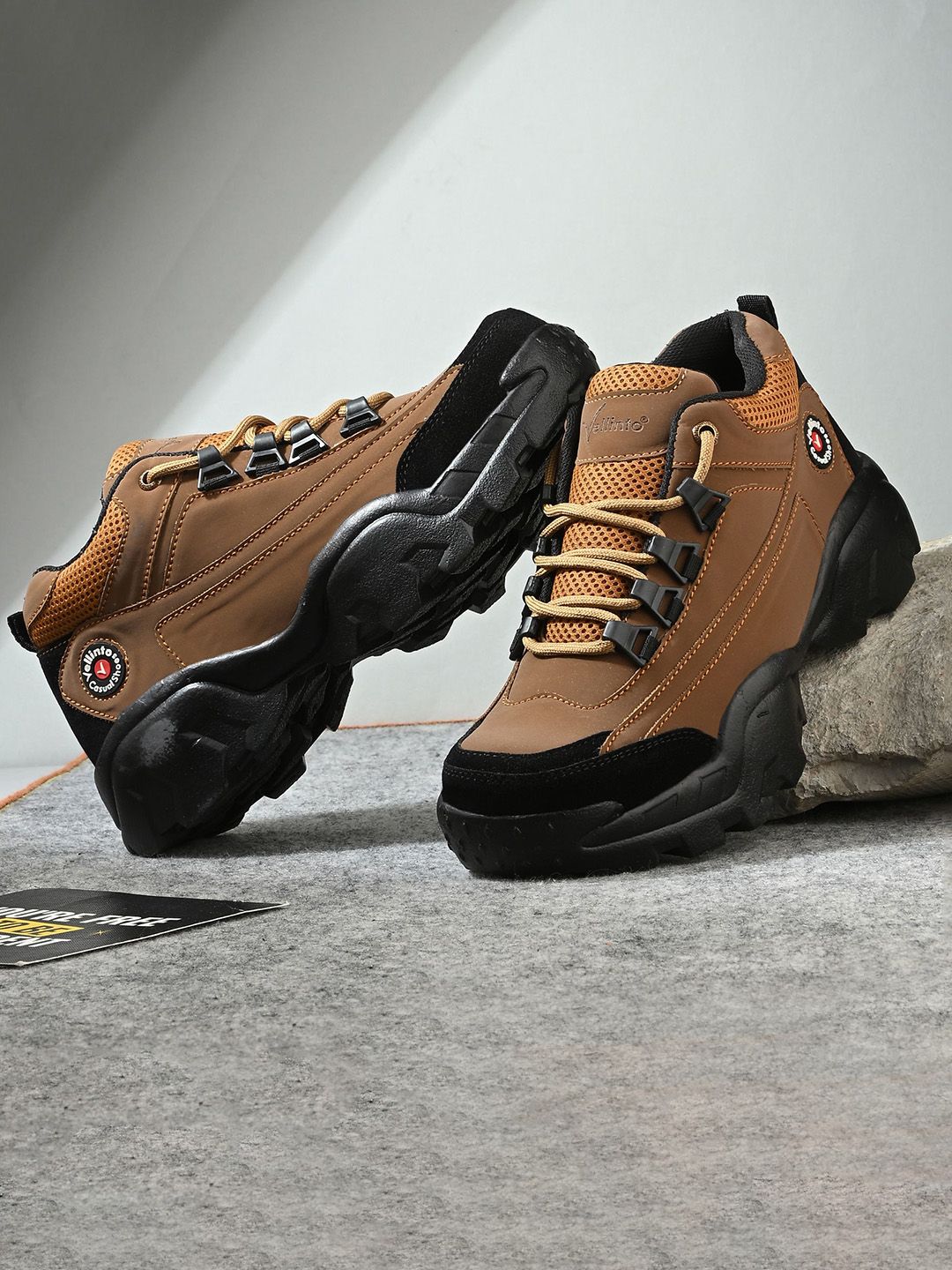 Vellinto Vellinto TREKON Men Block Heel Mid-Top Biker Boots