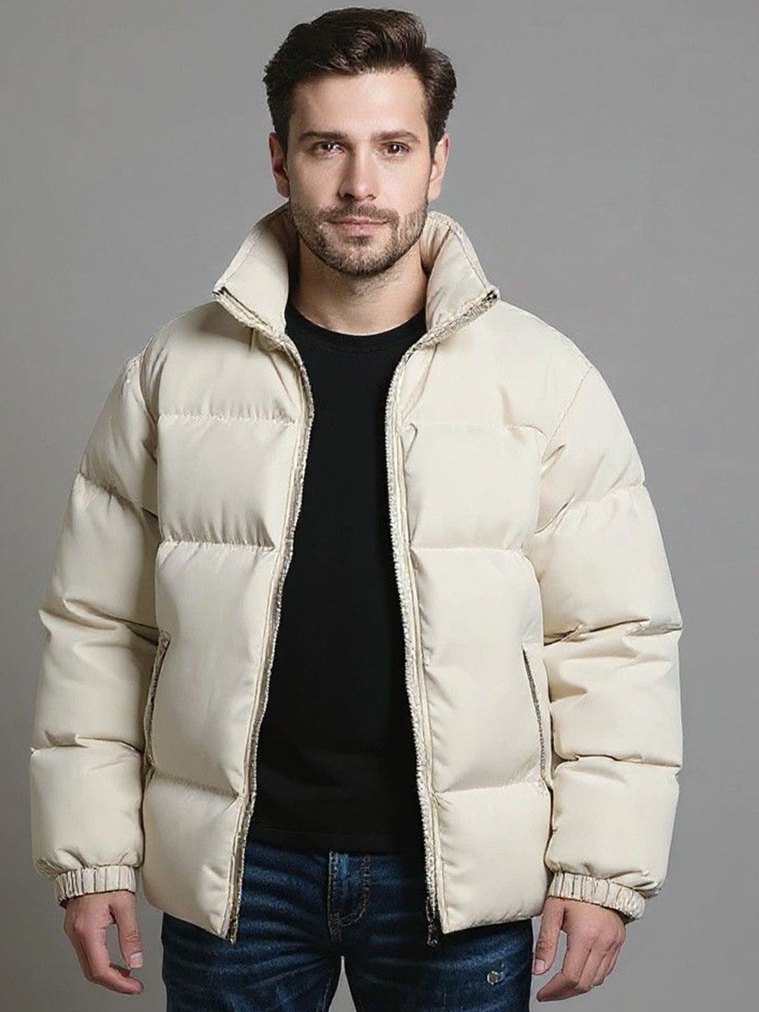 Mast & Harbour Stand Collar Long Sleeves Padded Jacket