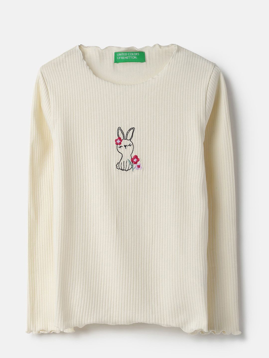 United Colors of Benetton Girls Graphic Printed Round Neck Cotton T-shirt
