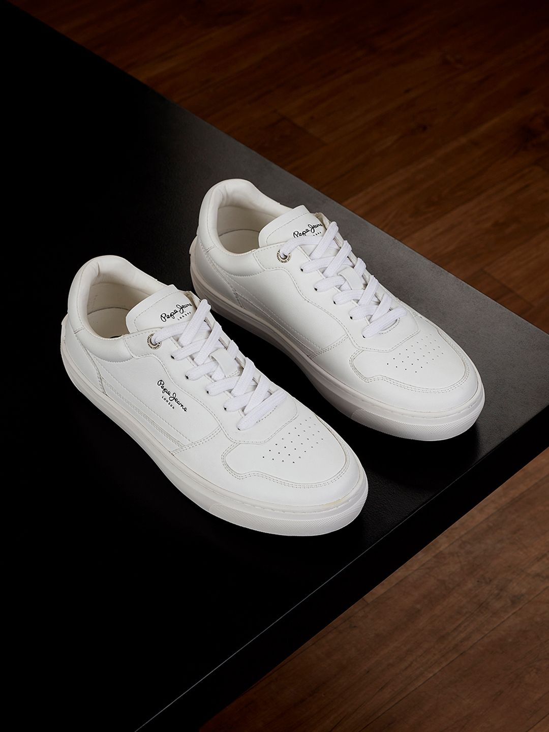 Pepe Jeans Men Perforations Round Toe Lace-Ups Sneakers