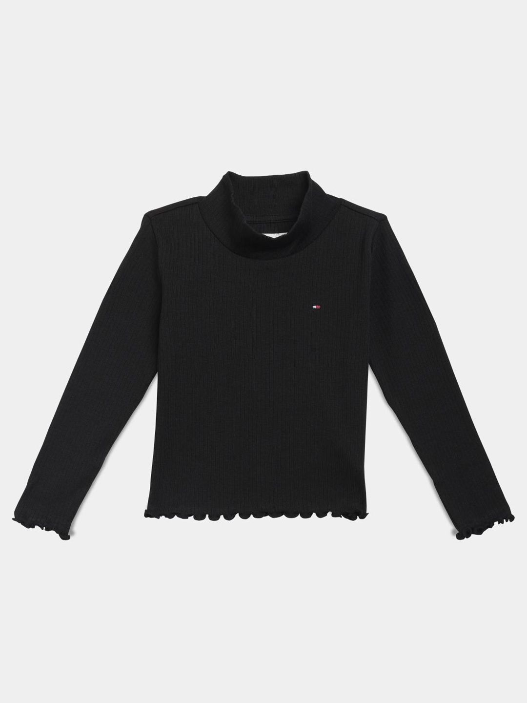 Tommy Hilfiger Girls Slim Fit High Neck Cotton Tshirts
