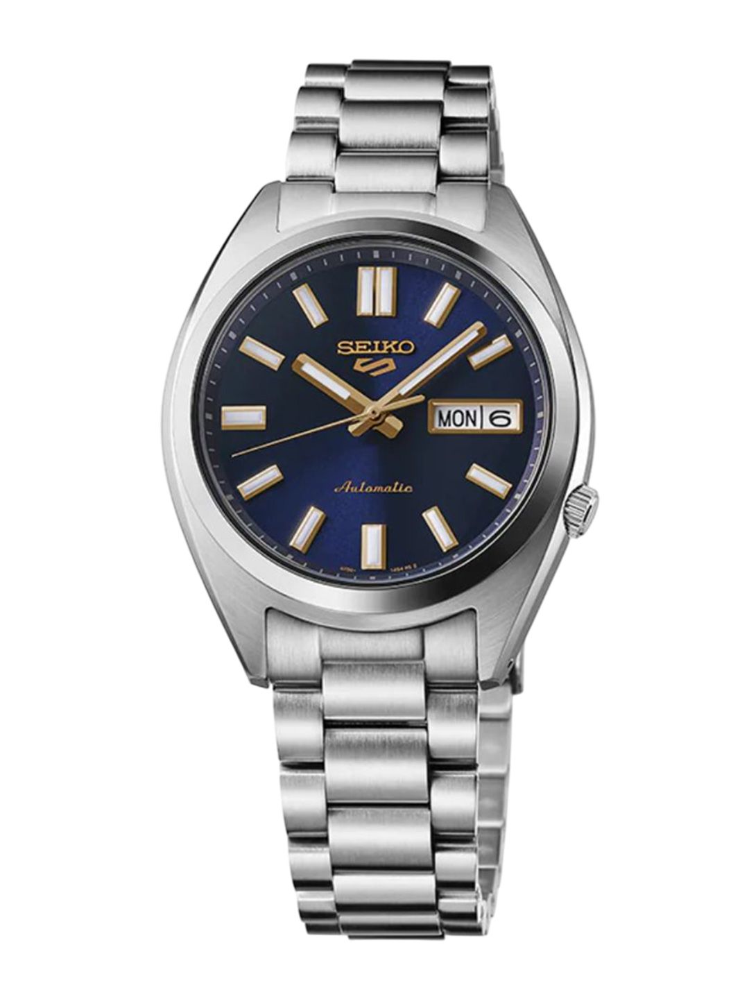 SEIKO SEIKO Men Embellished Dial & Stainless Steel Straps Analogue Watch SRPL55K1