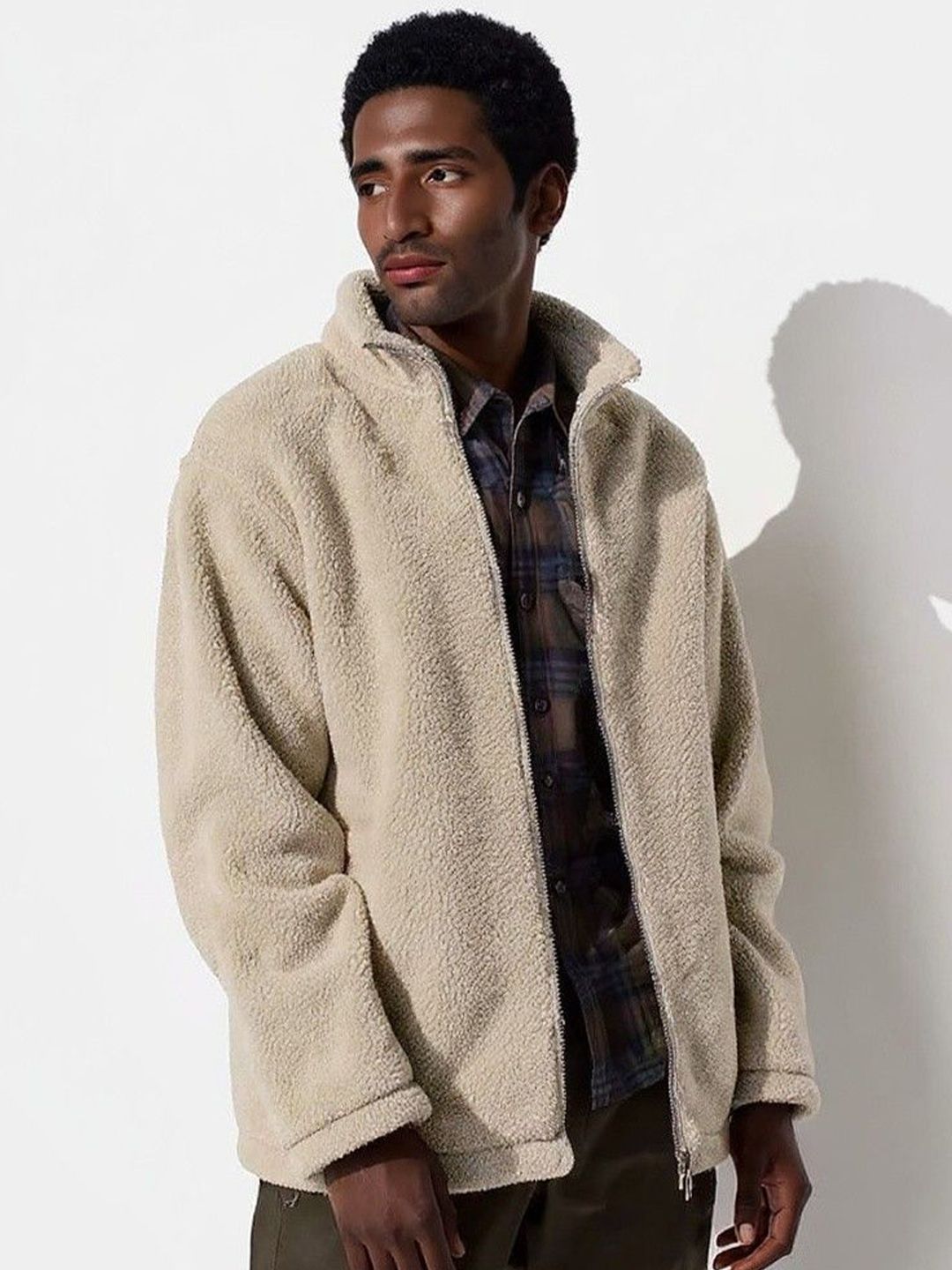 Mast & Harbour Men Mock Collar Open Front Jacket