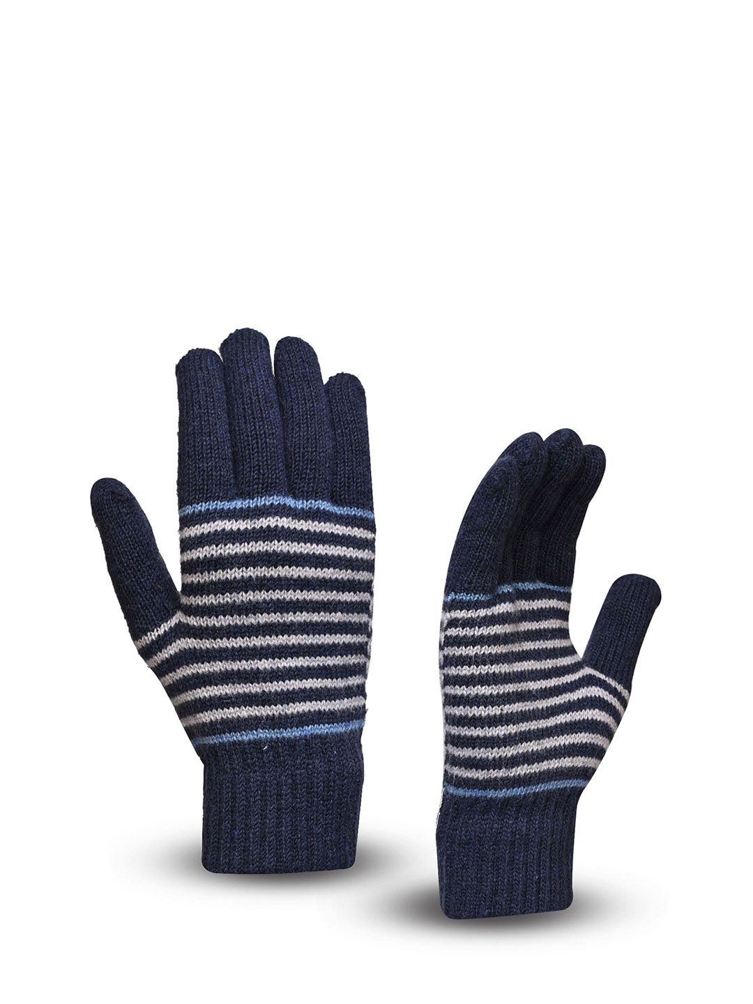 LOOM LEGACY Men Striped Acrylic Winter Gloves