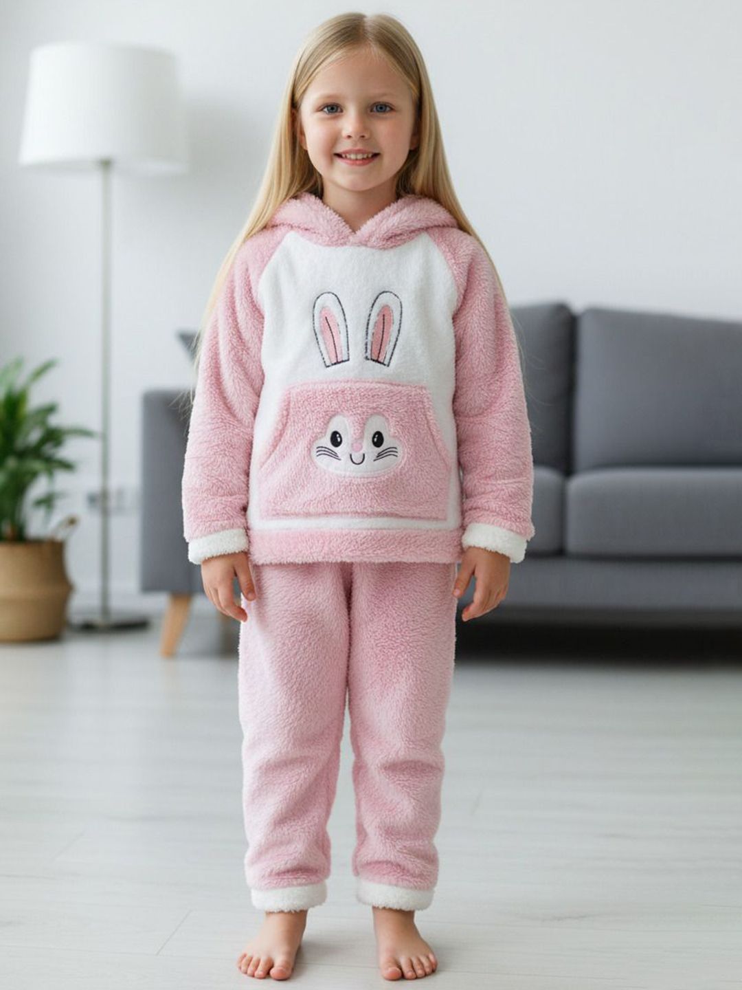 Keenuu Unisex Graphic Printed Hooded Slip On Top With Pyjamas Night Suit