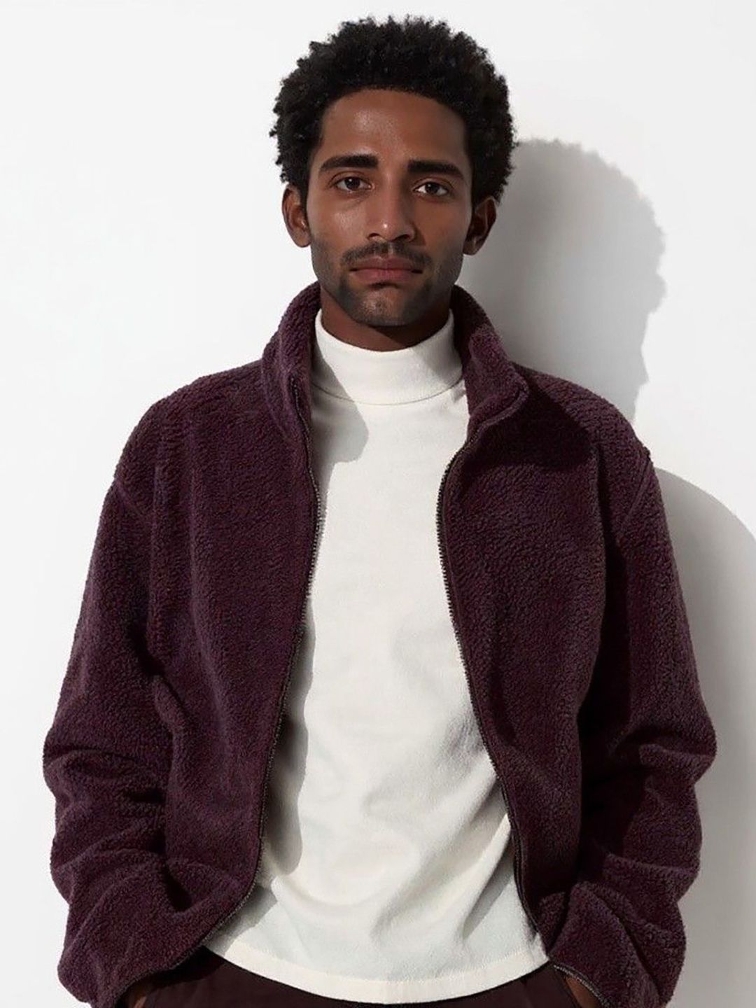 Mast & Harbour Men Mock Collar Open Front Jacket
