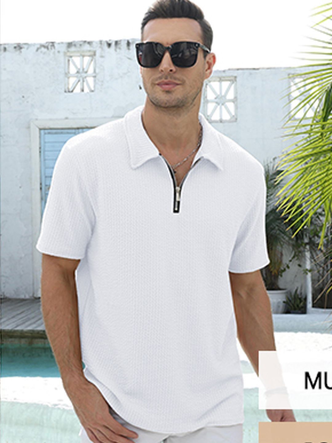 madfrog Men Self Design Polo Collar T-shirt