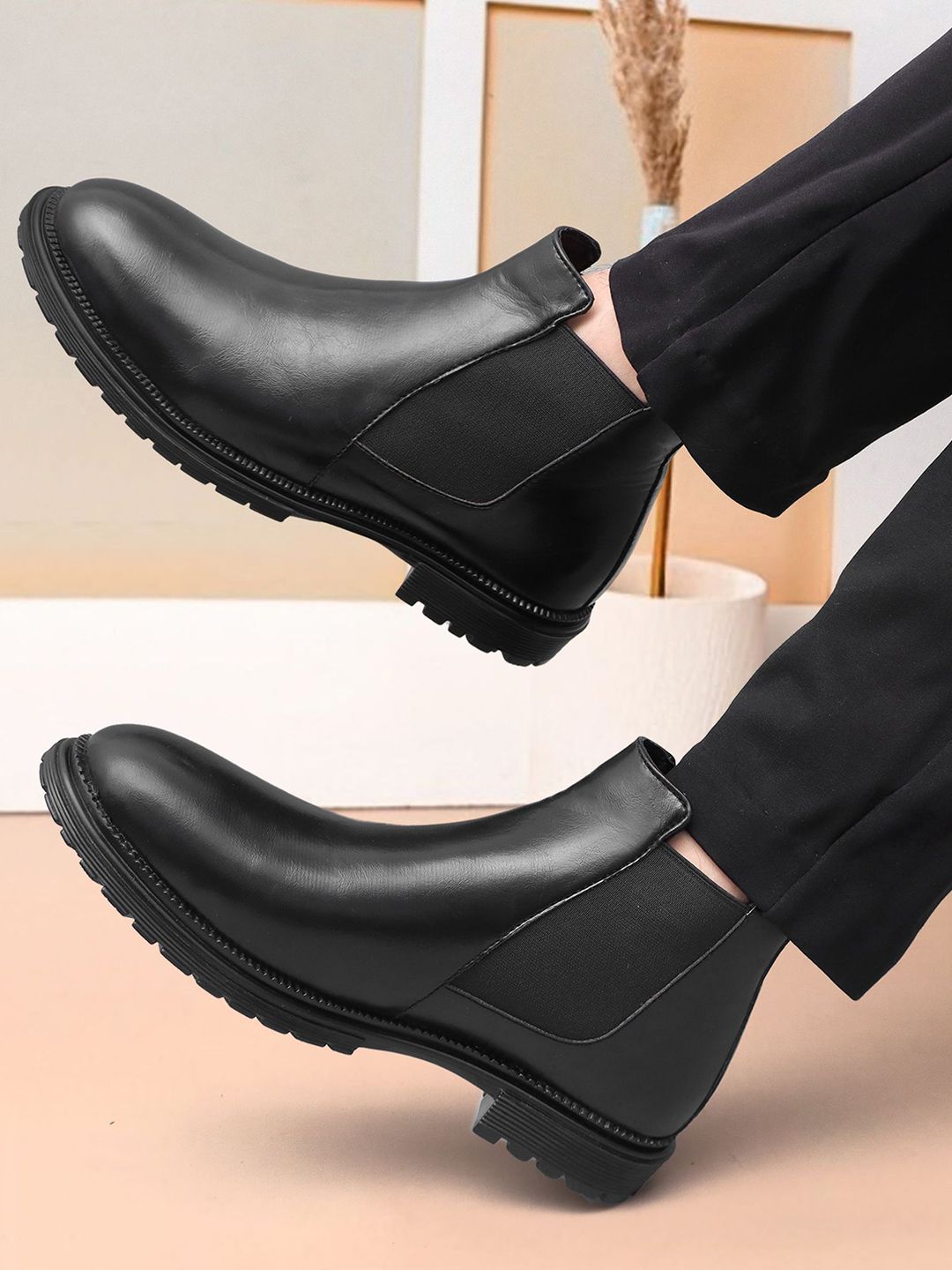 Buy SHUAN Men Round Toe Formal Chelsea Boosts - Boots for Men