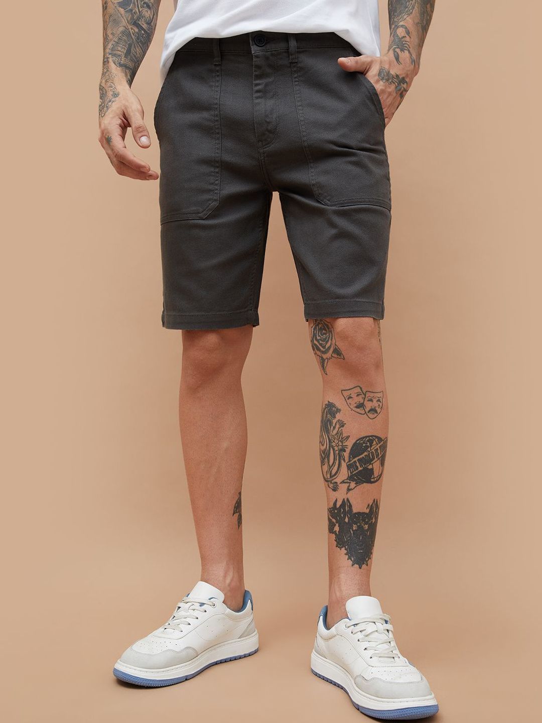 Fame Forever by Lifestyle Men Mid-Rise Cotton Chino Shorts