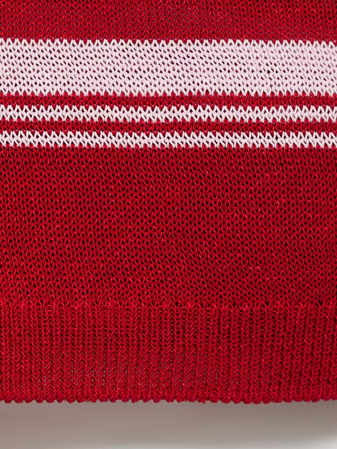 Striped Polo Collar Knitted T-shirt