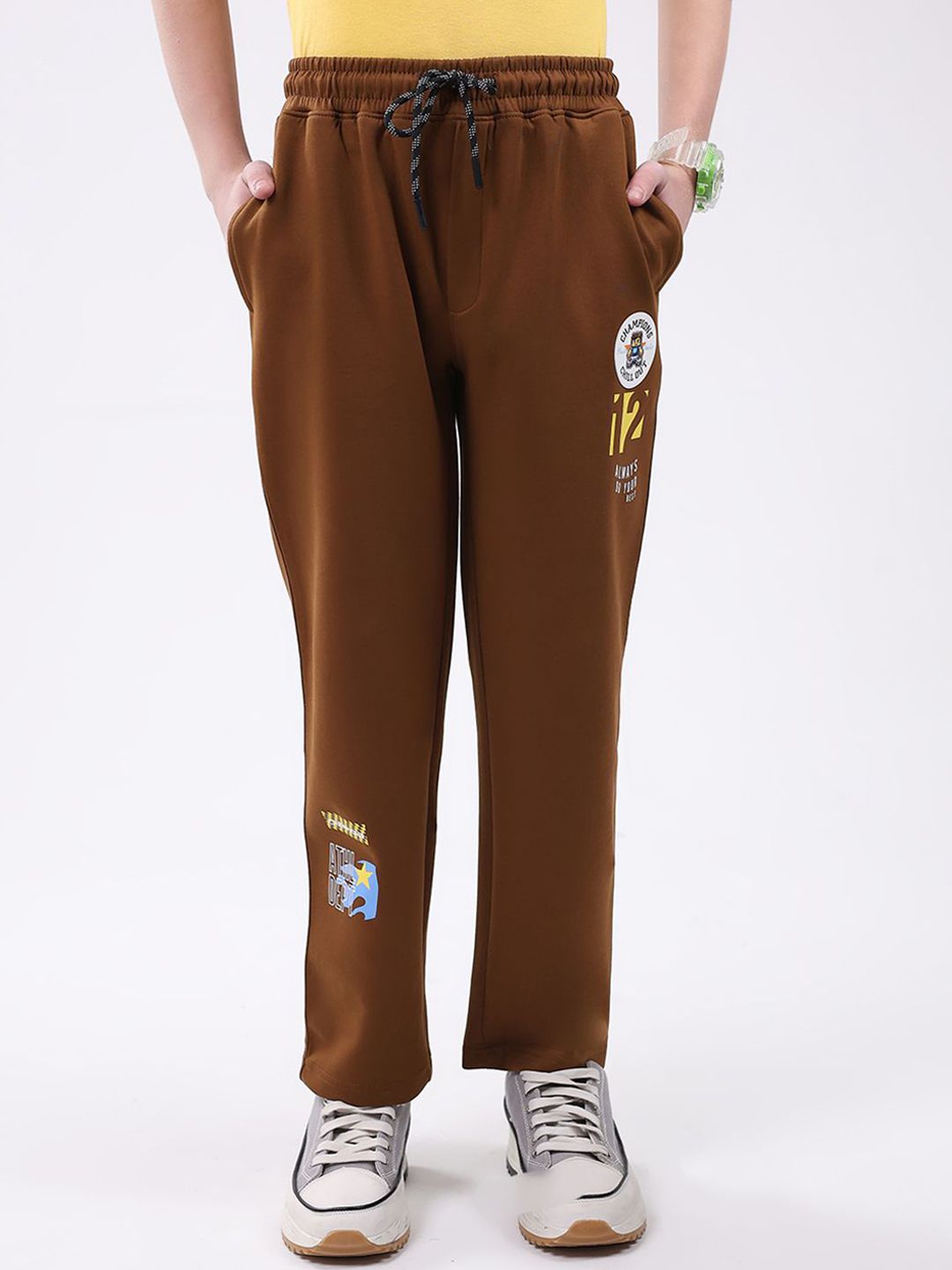Monte Carlo Boys Graphic Mid-Rise Regular Fit  Cotton Track Pants
