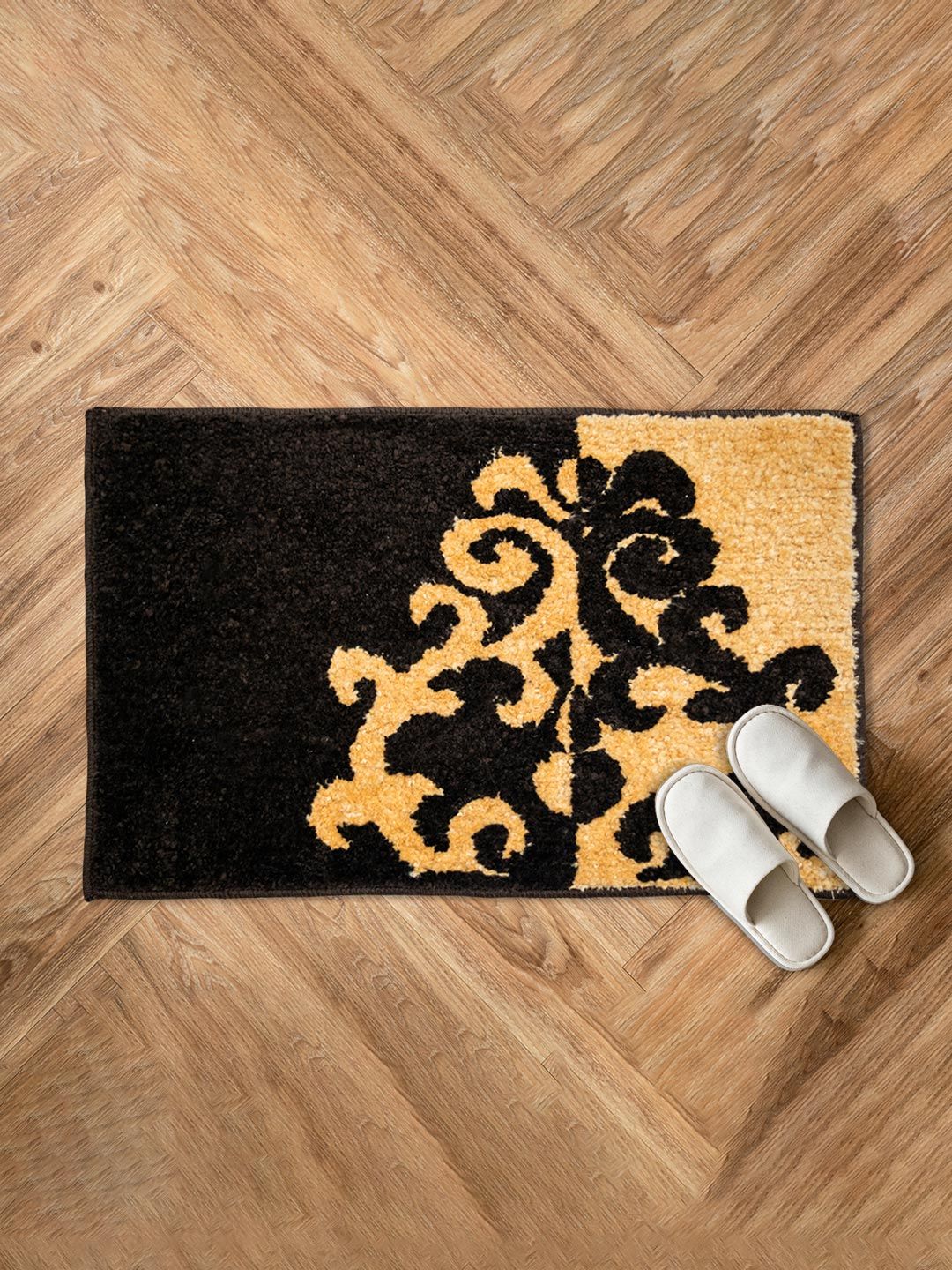 RANGOLI Dark-Brown & Beige Printed Anti Skid Doormat