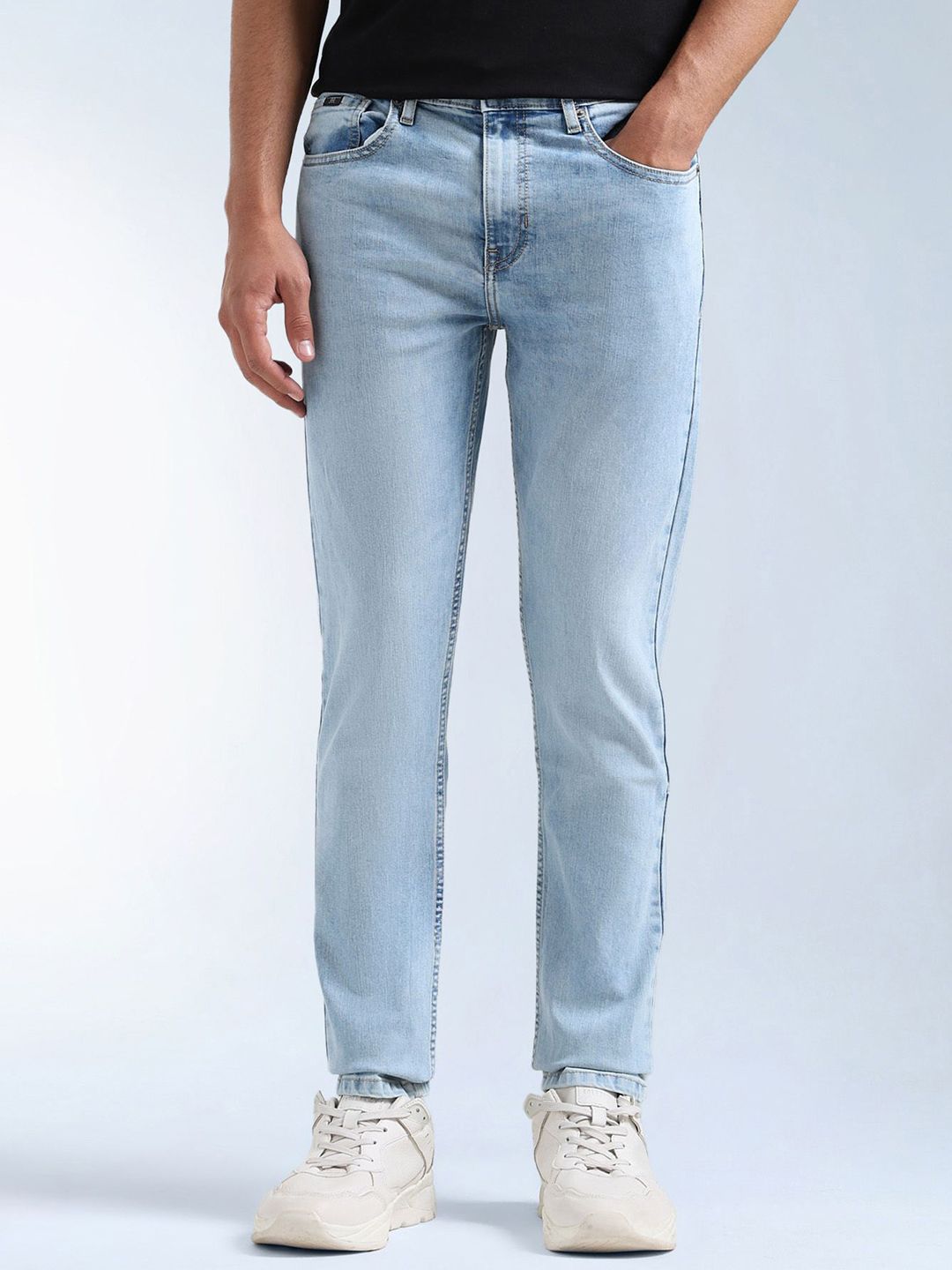 Flying Machine Mrtf Men Tapered Fit Low-Rise Cotton Light Fade Jeans
