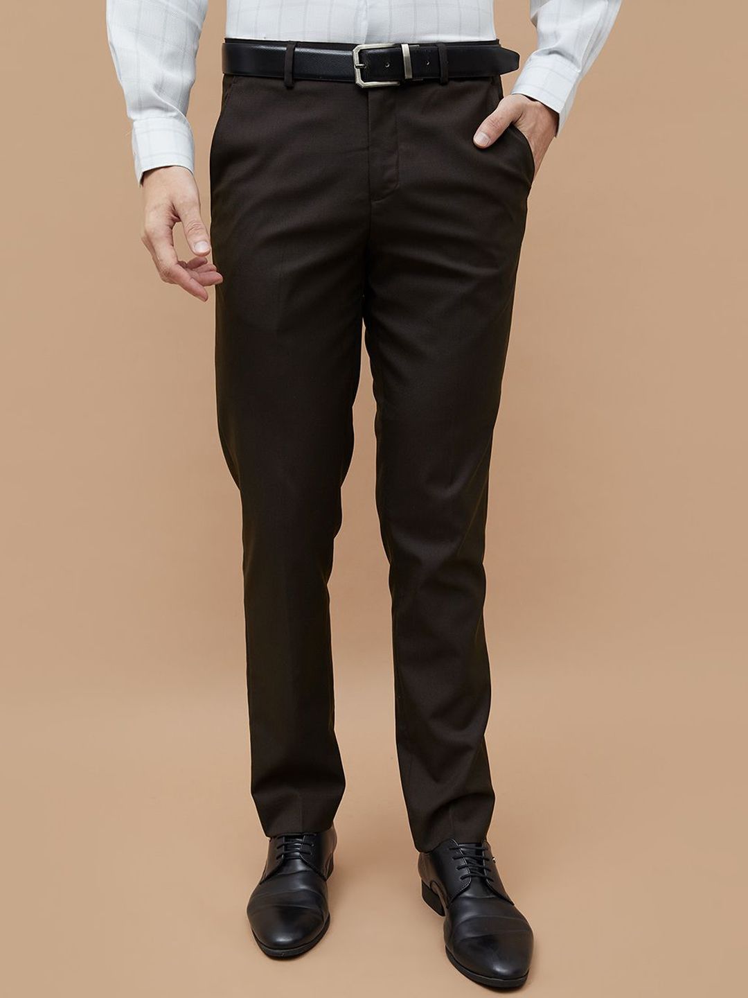 CODE by Lifestyle Men Tapered Fit Mid-Rise Formal Trousers