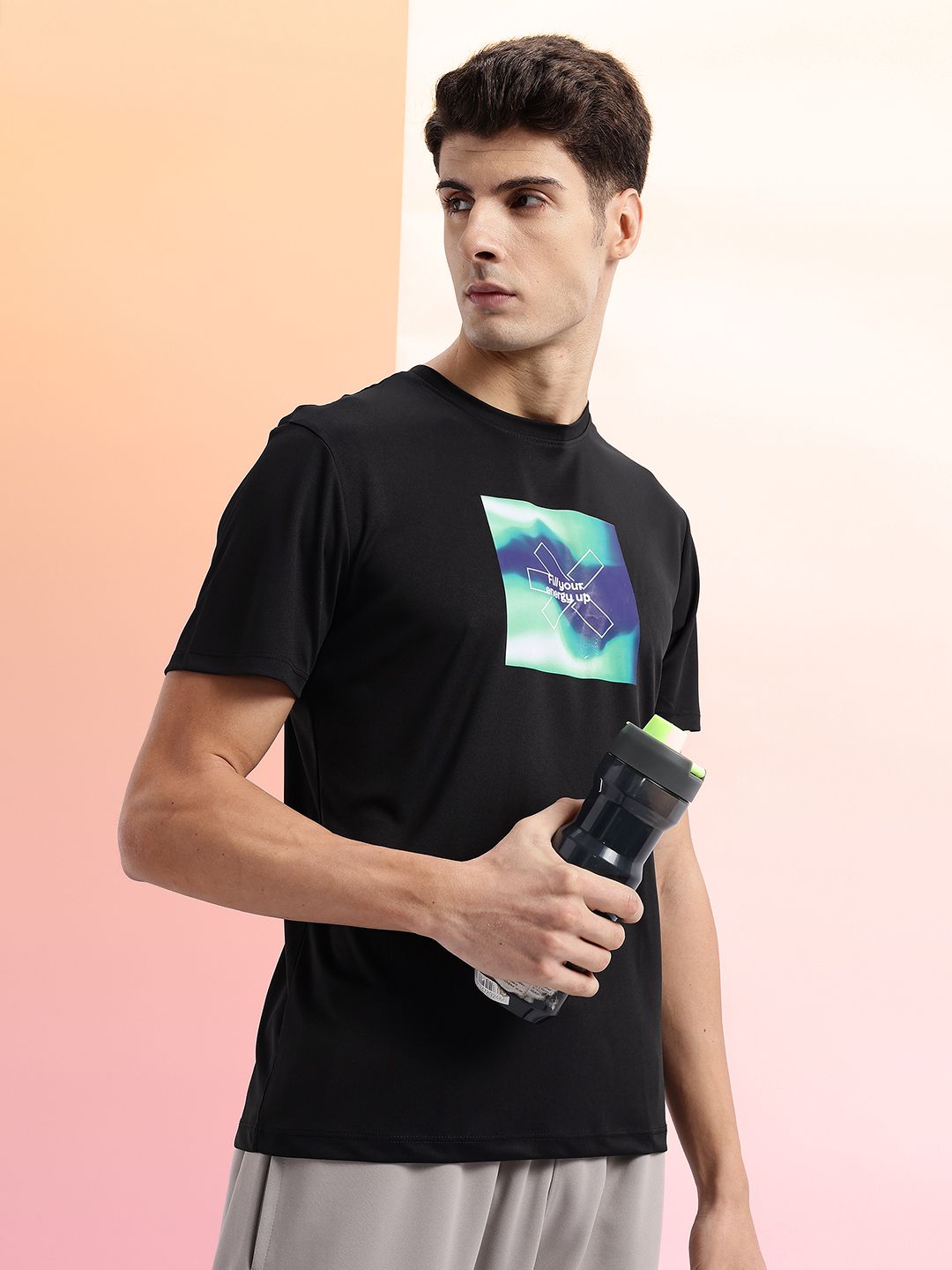 HRX by Hrithik Roshan Brand Logo Printed Running T-shirt