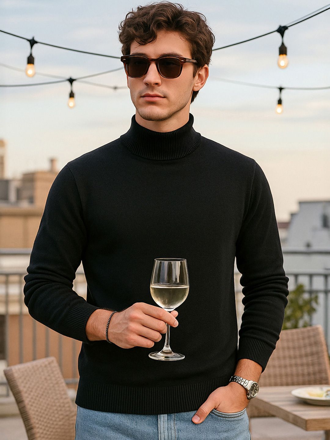 Bewakoof Men High Neck Sweater