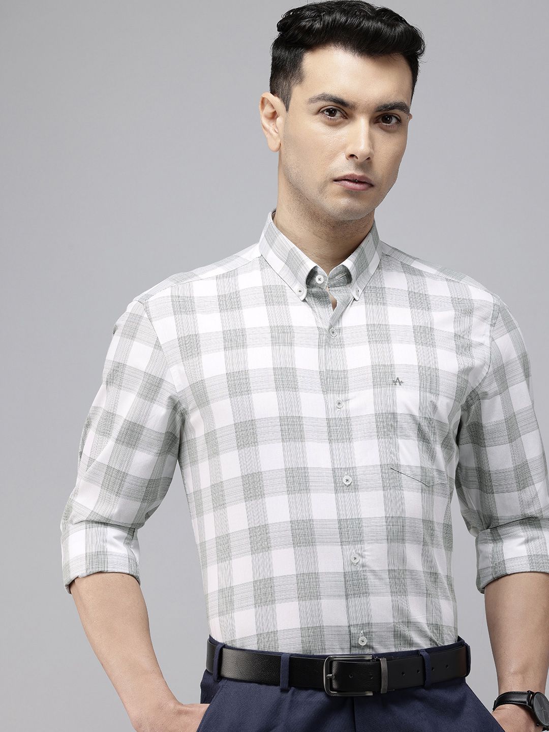 Arrow Pure Cotton Manhattan Slim Fit Tartan Checked Formal Shirt