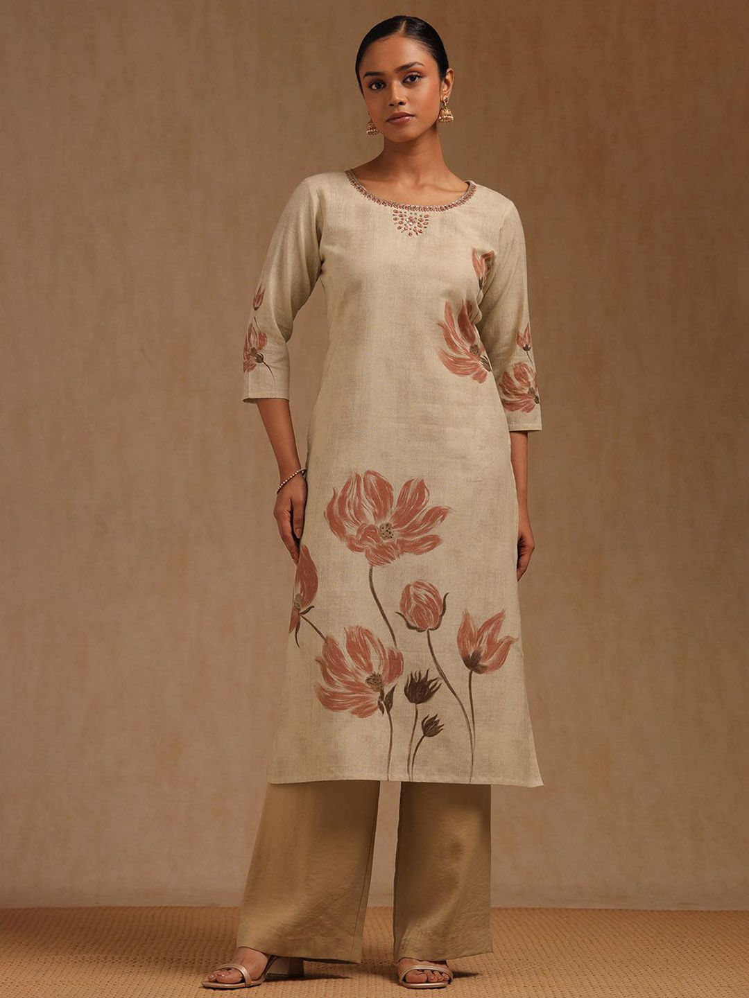 Women Floral Printed Kurta Soch Women Floral Printed Cotton Kurta