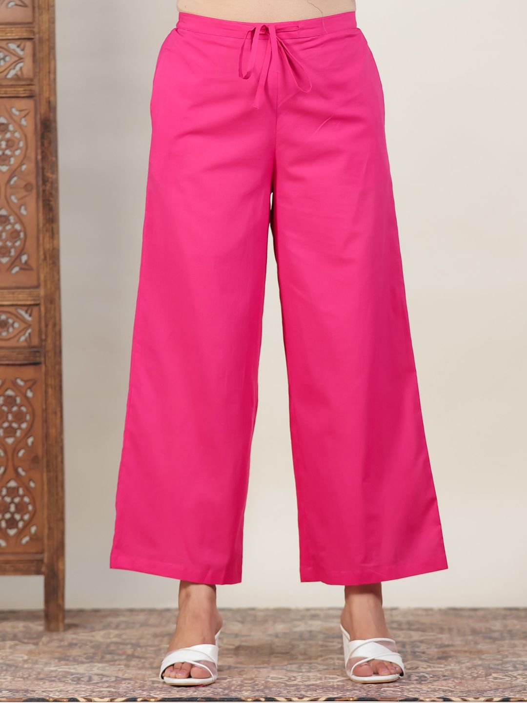 Aramya Women Wide Leg Fit Cotton Palazzos