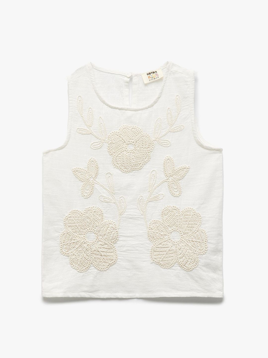 Koton Girls Self Design Embroidered Regular Tops