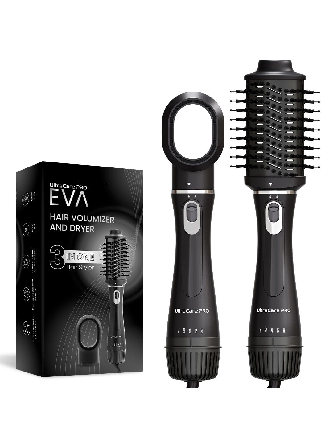 Buy UltraCare PRO EVA Hair Volumizer & Hair Dryer- Black - Curling