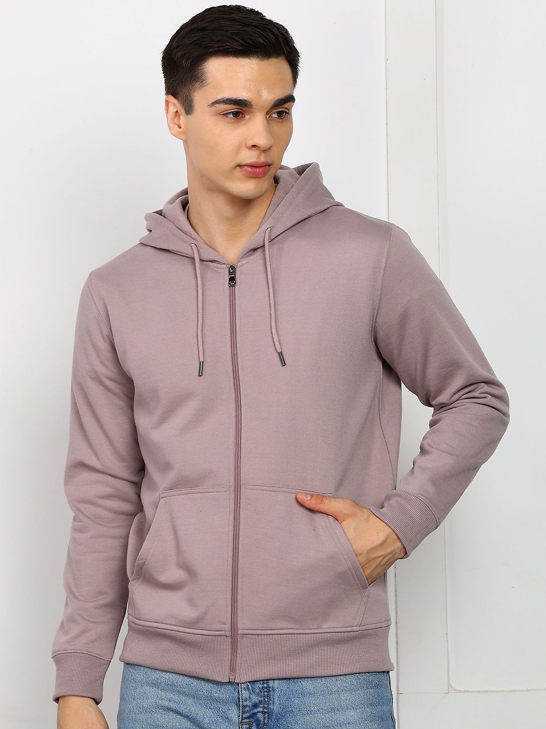 Alan Jones Men Hooded Front-Open Sweatshirt