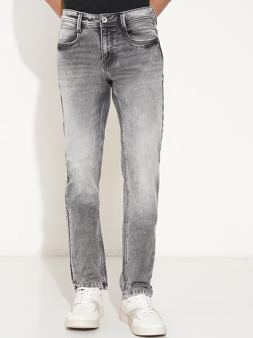 SF JEANS by Pantaloons Men Skinny Fit Mid-Rise Clean Look Heavy Fade Jeans