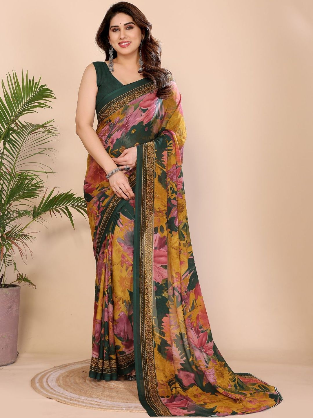 Vj Fashion Floral Pure Georgette Saree