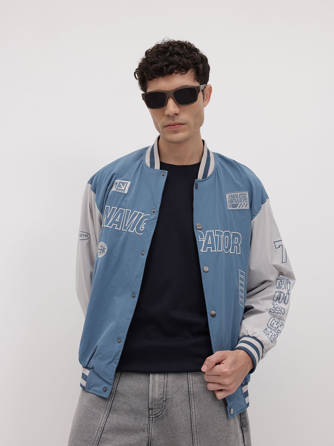 The Roadster Life Co. Typography Embroidered Bomber