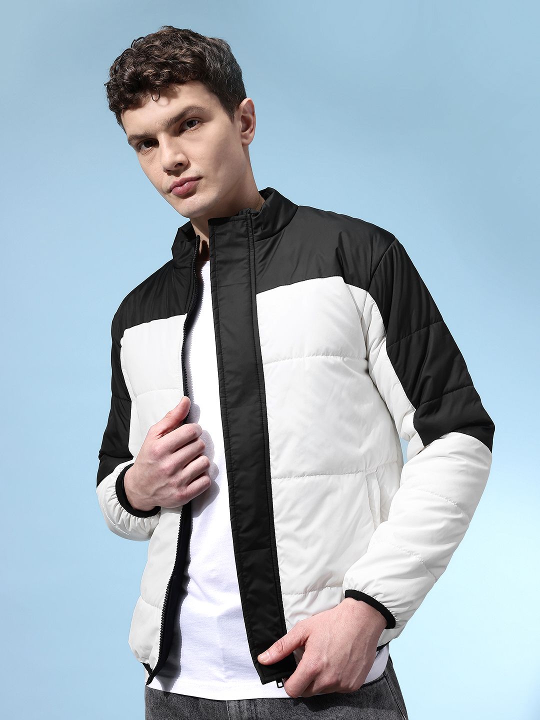 Buy glitchez Colourblocked Puffer Jacket - Jackets for Men