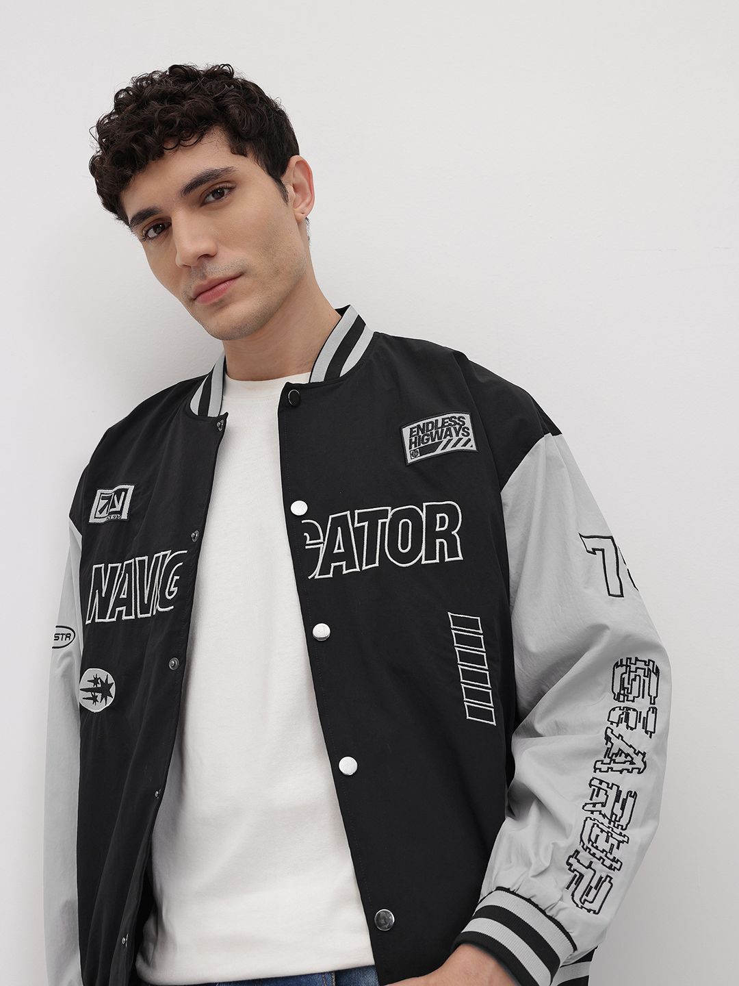 The Roadster Life Co. Typography Embroidered Bomber
