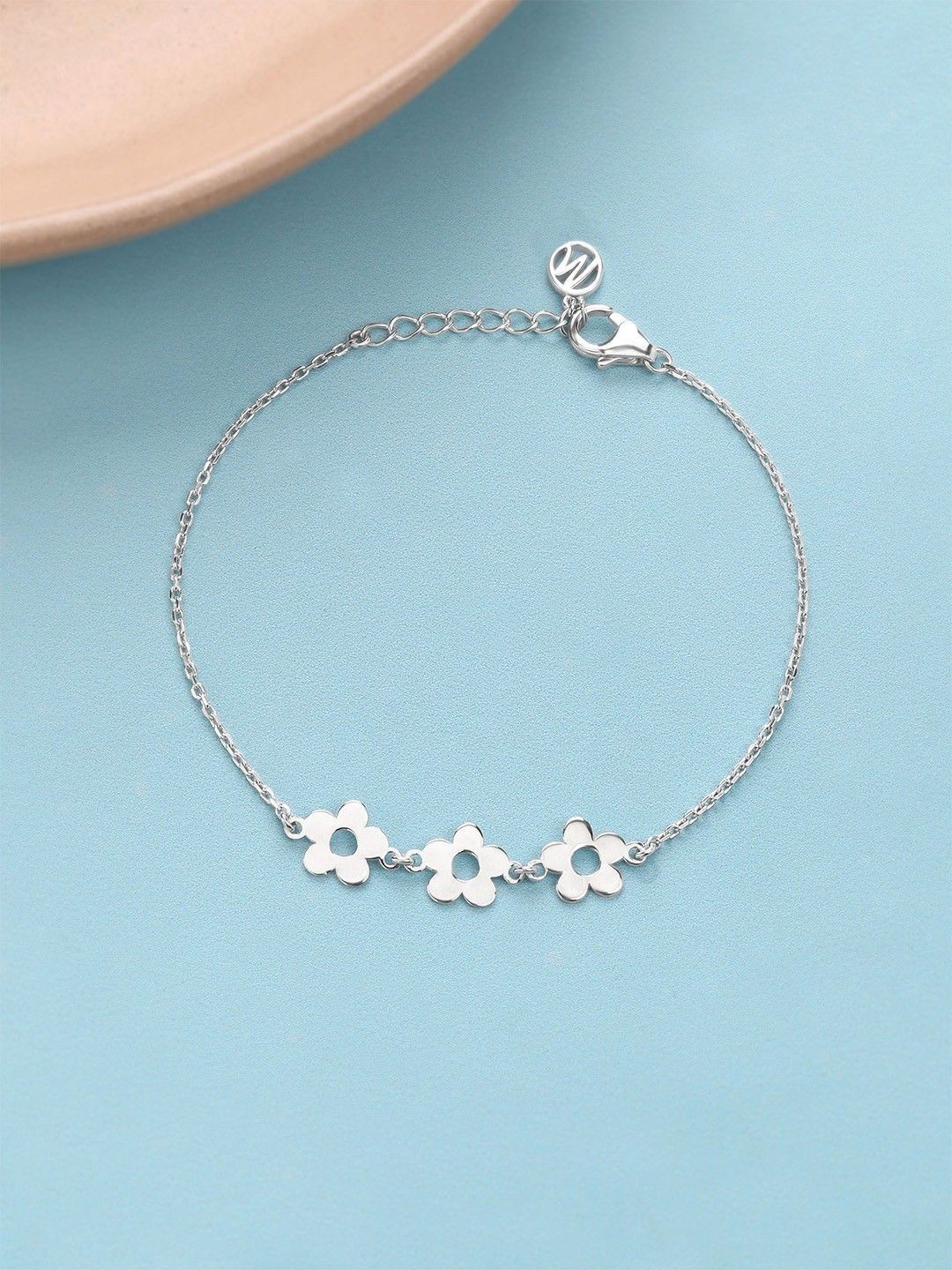 Buy Mia by Tanishq Cheeky Bloom 93 KT Silver Link Bracelet