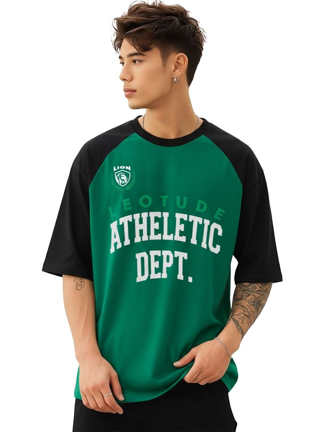 Leotude Men Typography Printed Oversized T-shirt