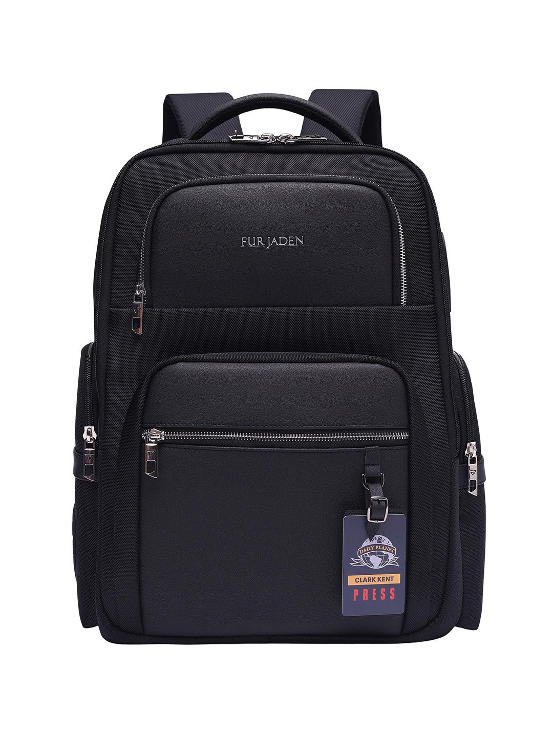 Buy FUR JADEN Unisex Black Structured Smart Tech Backpack 15.6