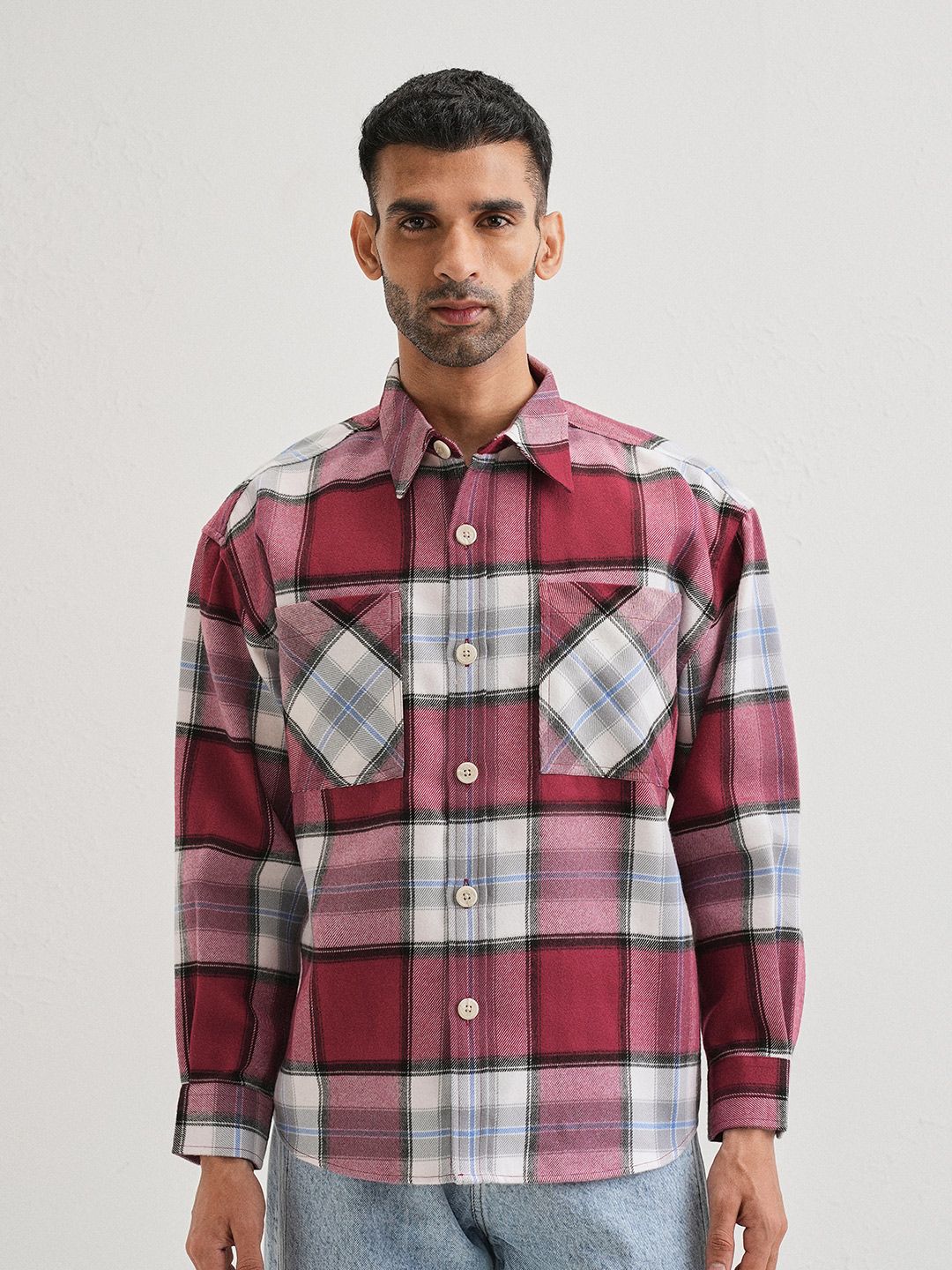 Banana Club Banana Club Men Checked Relaxed Fit Shacket