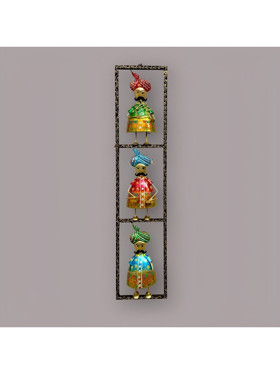 ANSHIKA INTERNATIONAL Green & Yellow Traditional Moustache Sardar Wall Frame