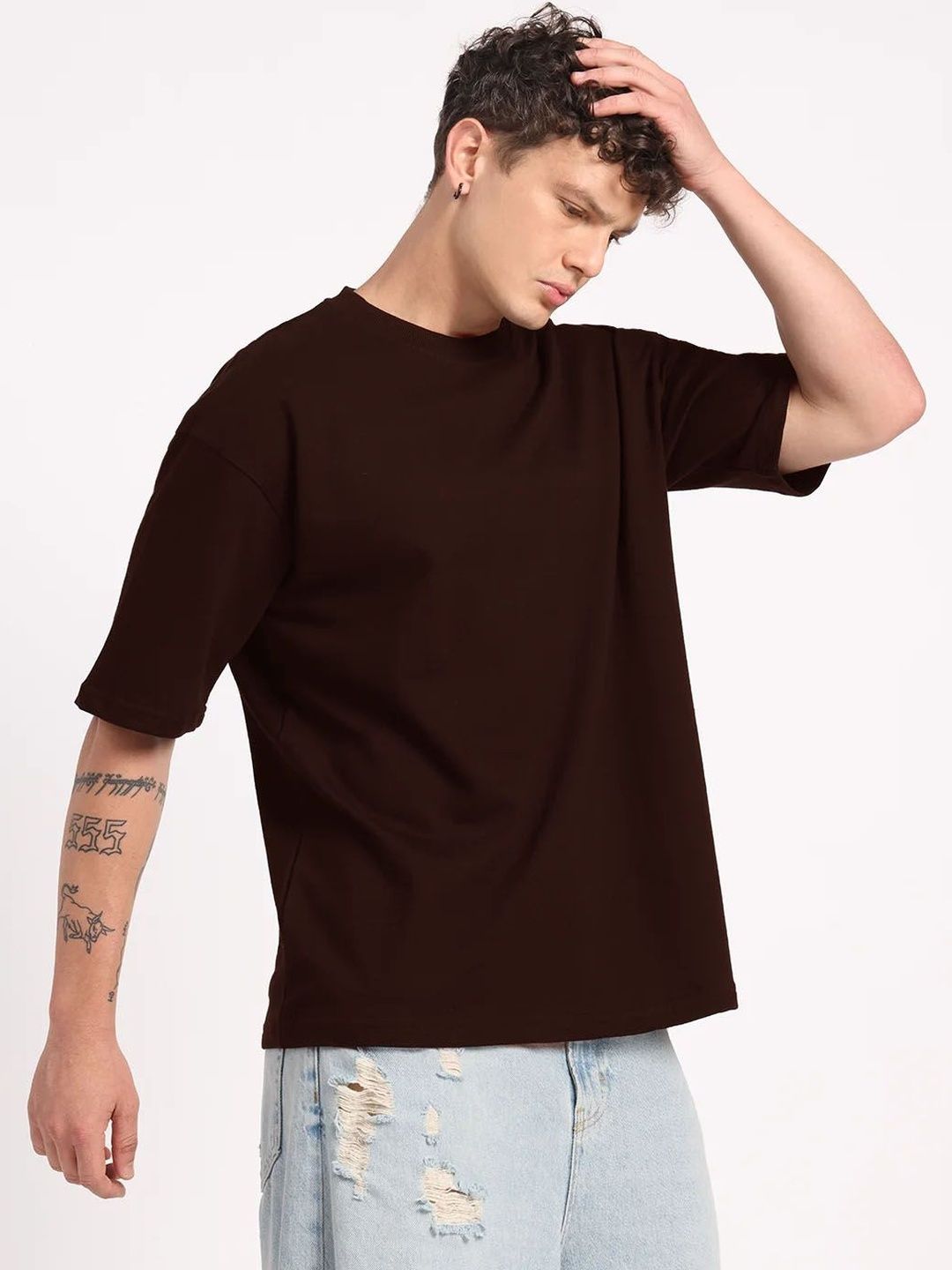 Moda Rapido Men Drop-Shoulder Sleeves Pure Cotton Bio Finish T-shirt